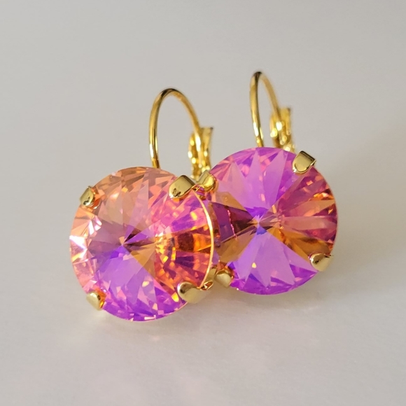 Austrian Crystal Earrings in Gold - Picture 12 of 14